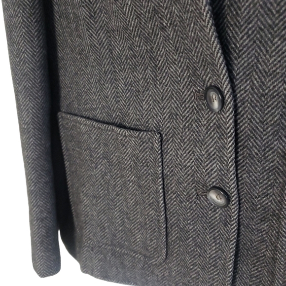 PENDLETON Retro Y2K 90's Business Office Wool Vintage Herringbone Blazer -Womens - Picture 3 of 10